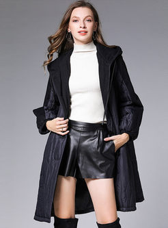 Solid Color Hooded Loose Coat