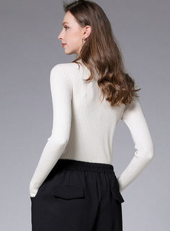 Half Turtleneck Slim Pullover Sweater