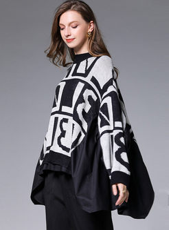 Plus Size Pullover Asymmetric Sweater