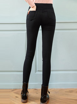 High Waisted Thick Slim Pencil Pants