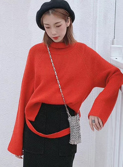 Solid Color Loose Pullover Sweater