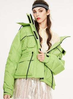 Hooded Drawcord Straight Orolay Coat
