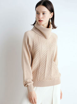 Turtleneck Long Sleeve Pullover Sweater