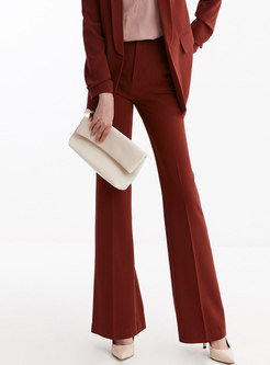 High Waisted Thick Long Flare Pants