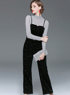 High Waisted Sequin Pant Suits