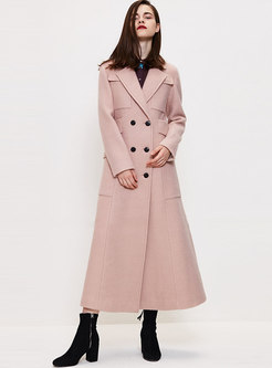 Notched Long A Line Peacoat