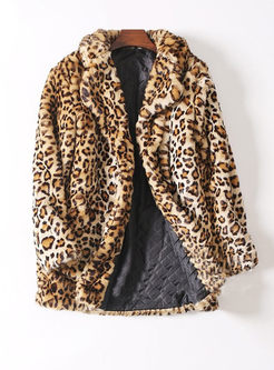 Lapel Leopard Loose Teddy Coat