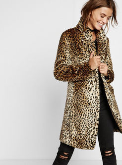 Lapel Leopard Loose Teddy Coat