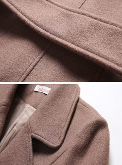 Camel Cashmere Wool Blended Peacoat
