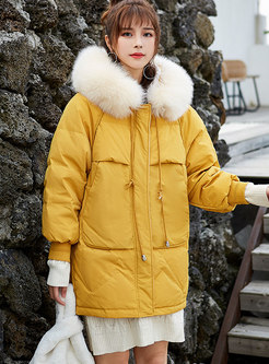 Solid Color Straight Orolay Coat