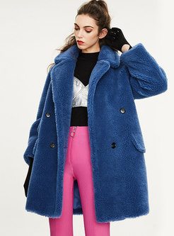 Straight Wool Teddy Coat Without Belt