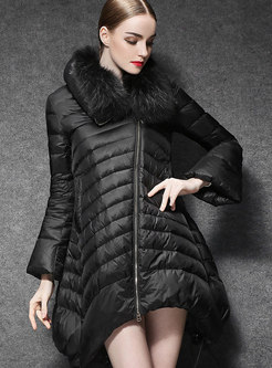 Plus Size Fur Collar Cloak Puff Coat