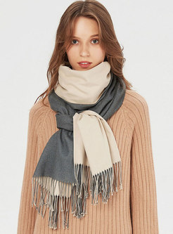 Faux Cashmere Fringed Thicken Scarf