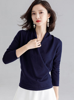 Long Sleeve Pullover Slim Knit Sweater