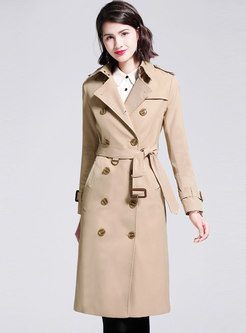 Double Breasted A Line Trench Coat