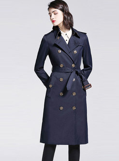Double Breasted A Line Trench Coat