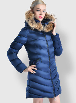 Faux Fur Hooded Thicken Cotton Puffer Coat