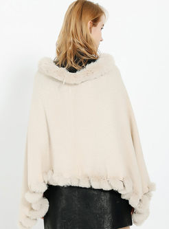 Fur Collar Pullover Cloak Poncho