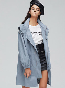 Hooded Straight Loose Trench Coat