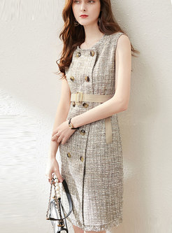 Tweed Double Breasted Suit Dress