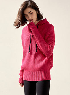 Hooded Long Sleeve Pullover Sweater