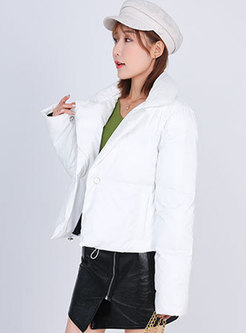 Solid Color Slim Short Cotton Coat