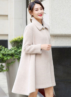 Solid Color A Line Thick Overcoat 