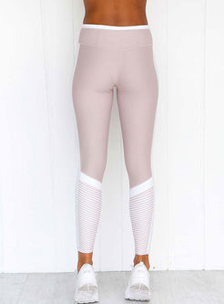 High Waisted Striped Patchwork Yoga Pants