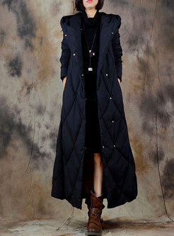 Hooded Long A Line Down Coat