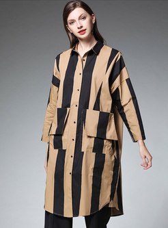 Striped Straight Loose T-shirt Dress