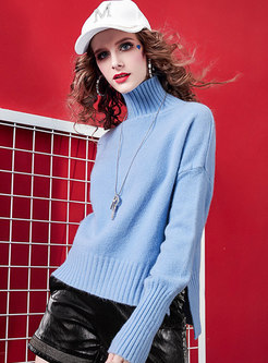 Turtleneck Loose Pullover Knit Sweater