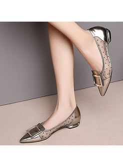 Mesh Patchwork Pointed Toe Daily Shoes