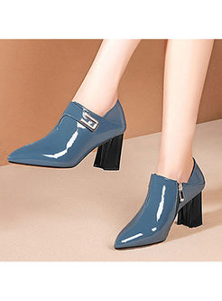 Genuine Leather Pointed Toe High-heel Shoes