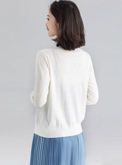 Solid Color Single-breasted Short Cardigan