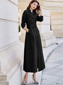 Double Breasted Slim Long Trench Coat