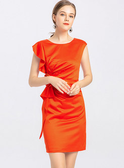 Solid Color Sleeveless Bodycon Mini Dress