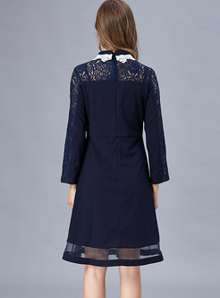 Lace Patchwork Plus Size A Line Dress