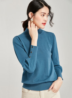 Half Turtleneck Pullover Loose Sweater