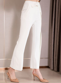 Solid Color High Waisted Flare Pants