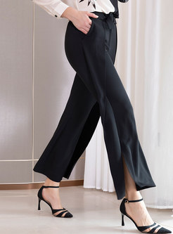 Solid Color High Waisted Flare Pants