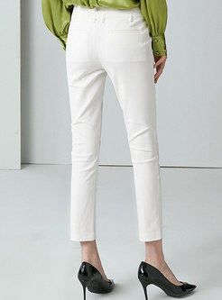 Solid Color High Waisted Pencil Pants