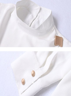 Pullover Asymmetric Print Midi Suit Dress