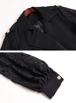 Black Lace Patchwork Work Short Pant Suits