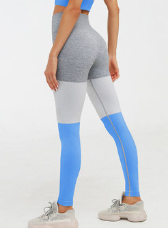 High Waisted Color-blocked Slim Yoga Pants