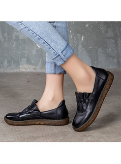 Round Toe Cowhide Spring/Fall Loafers
