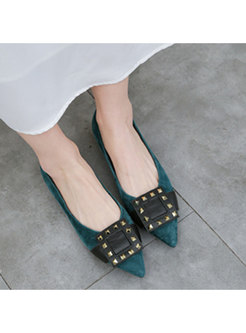 Pointed Toe Shallow Rivet Spring/Fall Shoes