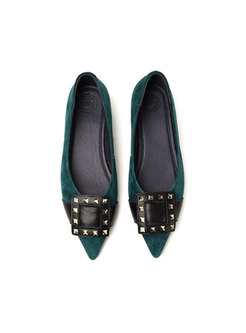 Pointed Toe Shallow Rivet Spring/Fall Shoes