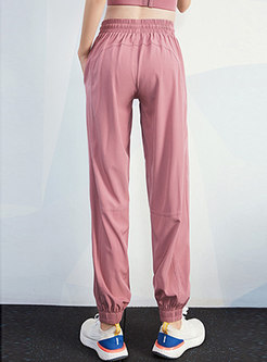 Solid Color High Waisted Harem Joggers