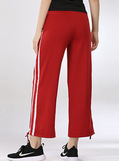 High Waisted Striped Patchwork Fitness Pants