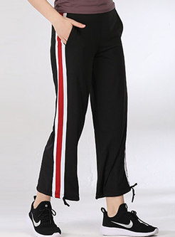 High Waisted Striped Patchwork Fitness Pants